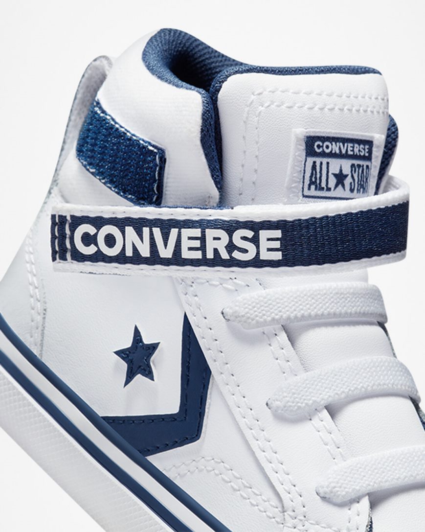 Zapatillas Altas Converse Pro Blaze Strap Easy-On Varsity Club Niña Blancas Azul Marino Blancas | PE 0W82E5